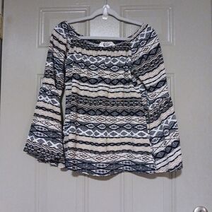 Christian Caliendo Woman Blouse Top Long Bell Sleeves Size L